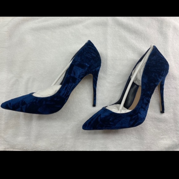 (NIB) ALDO Blue Velvet Stiletto Heels - Stessy - Picture 1 of 7